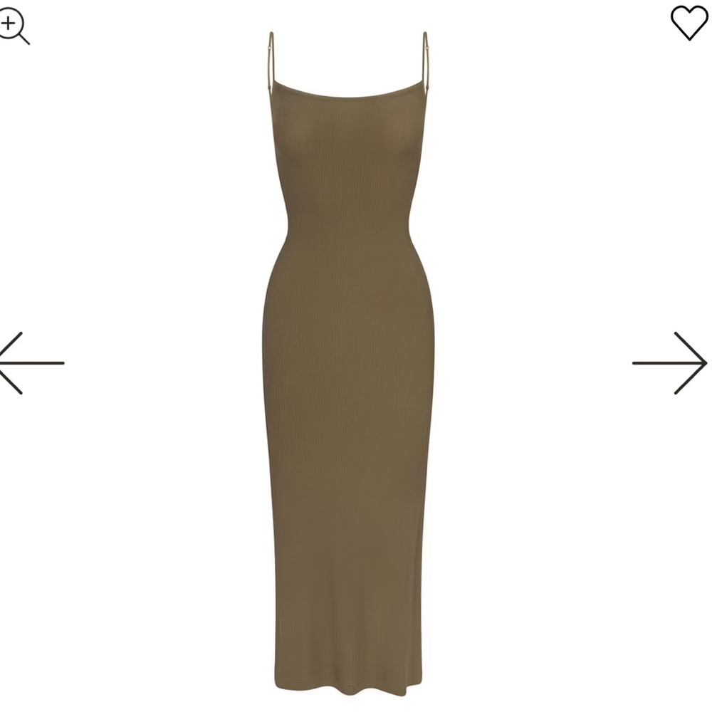 Skims Olive Green Maxi Dress (medium petite)